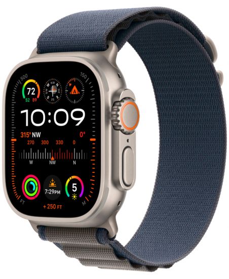 Apple Watch Ultra 2 GPS + Cellular, 49 мм, корпус из титана, ремешок Alpine синего цвета - S/M/L