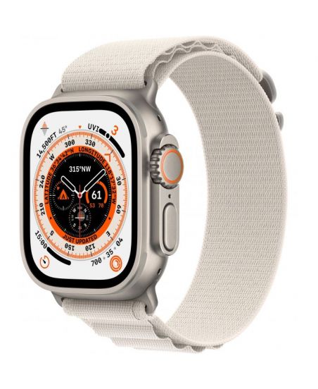 Apple Watch Ultra GPS + Cellular, 49 мм, корпус из титана, ремешок Alpine цвета «сияющая звезда», размер S,M,L