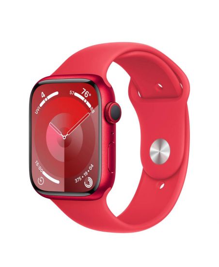 Apple Watch Series 9, 45 мм, корпус из алюминия цвета (PRODUCT)RED, спортивный ремешок цвета (PRODUCT)RED, размер M/L