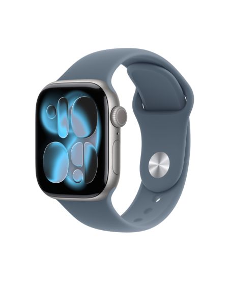 Apple Watch Series 11 46mm, Silver Aluminum Case with Sport Band Anchor Blue