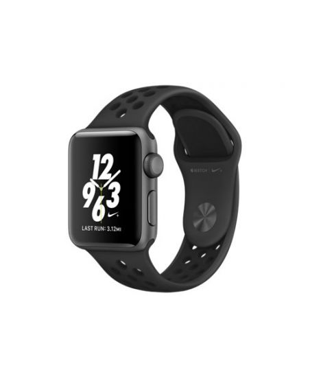 Apple Watch Nike+ 38 мм, корпус из алюминия цвета «серый космос», спортивный ремешок Nike цвета «антрацитовый/чёрный»