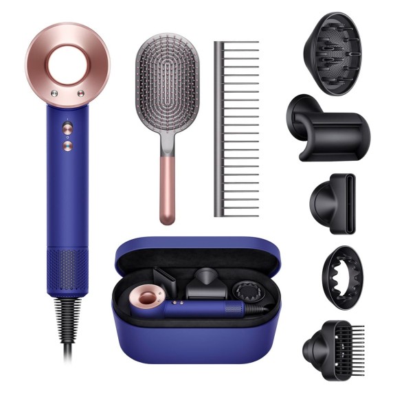 Dyson Supersonic Vinca blue/Rose + кейс для хранения + набор фирменных расчесок + 5 насадок Limited Edition HD08